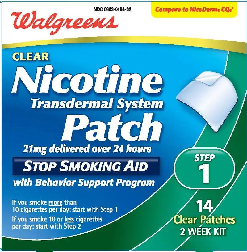 Nicotine Transdermal System Patch 21 mg Step 1
