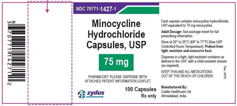 Minocycline Capsules, 75 mg