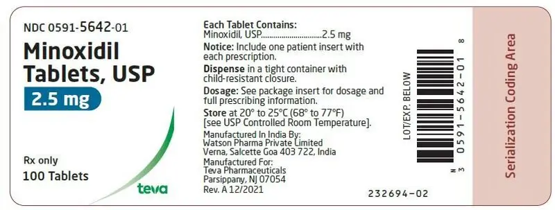 label 2.5 mg, 100s