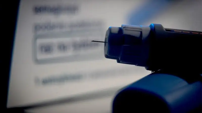 A needle on an Ozempic pen