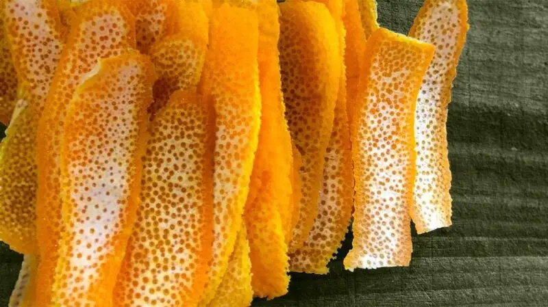 Strips of orange peels