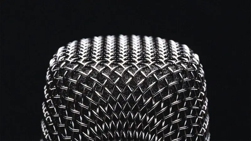 A close-up shot of a microphone