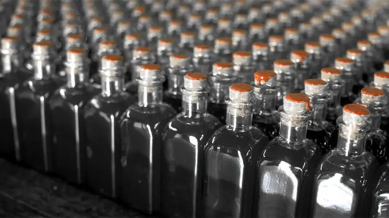 rows of olive oil bottles