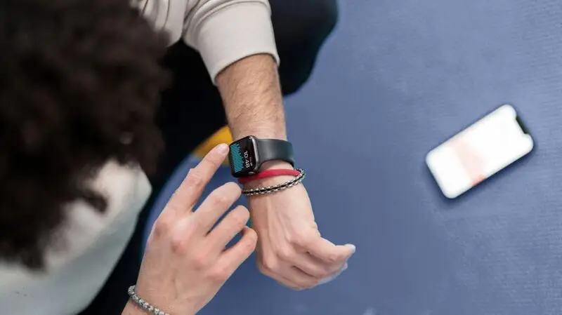 close-up of wrist-worn device