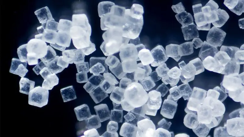 close-up of salt crystals