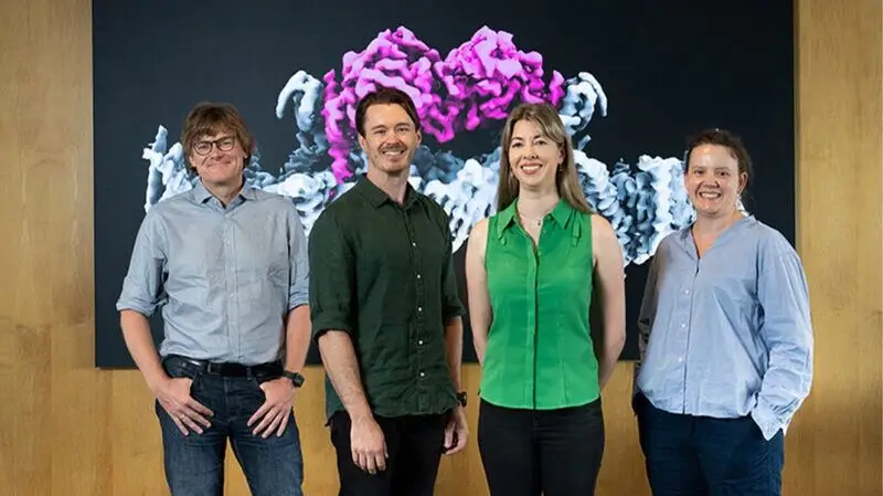 From left to right, Professor David Komander, Dr. Nicholas Kirk, Dr. Sylvie Callegari, and Dr. Alisa Glukhova