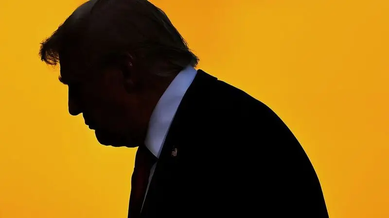 U.S. president Donald Trump from a side profile, who was diagnosed with chronic venous insufficiency