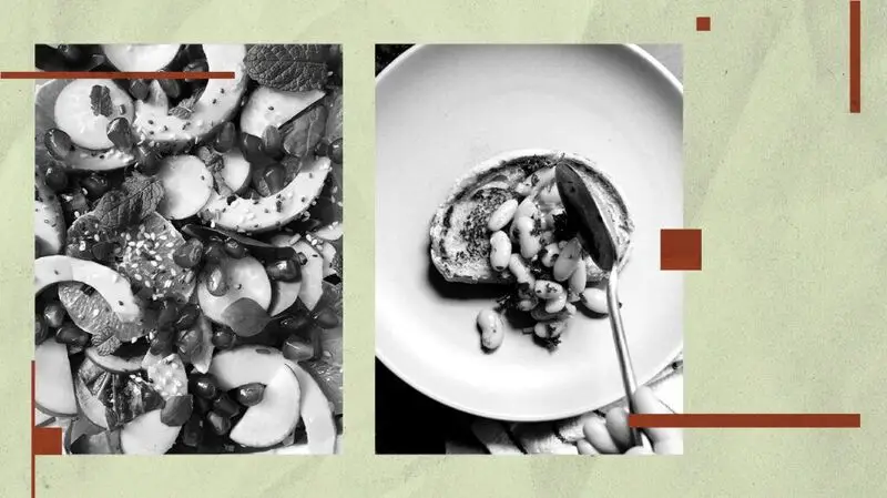 A collage of healthful foods