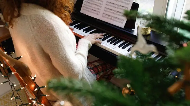 A person playing piano.