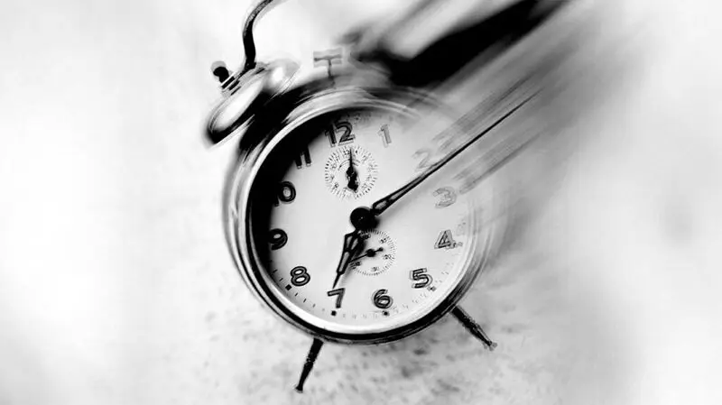 A motion blur image of an alarm clock.