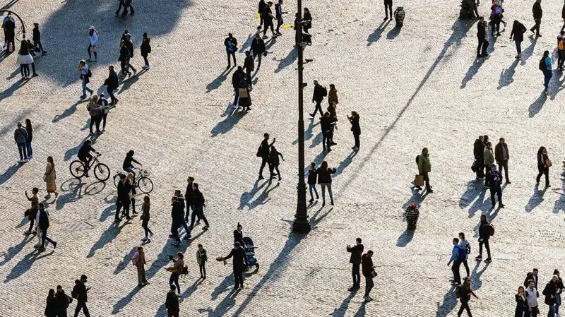 crowd seen from above