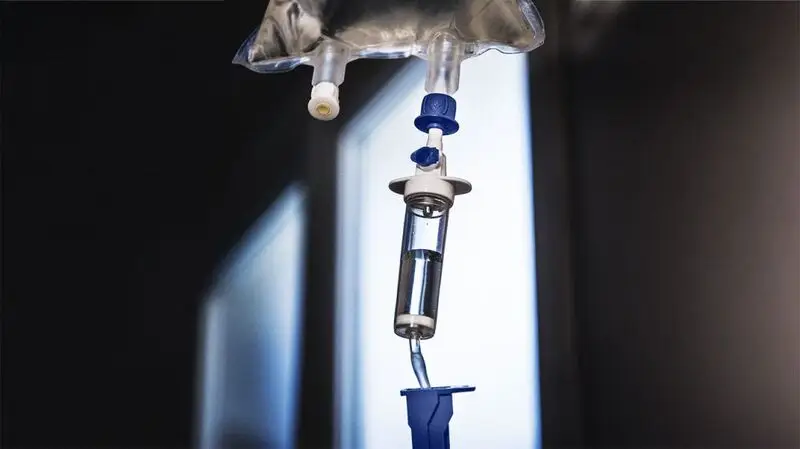 An intravenous drip equipment in hospital.