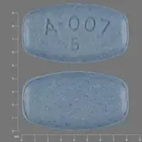 Abilify (Aripiprazole (oral) [ ar-i-pip-ra-zole ])-A-007 5-5 mg-Blue-Rectangle