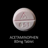 Acetaminophen (Acetaminophen (oral))-AP 051-80 mg-Pink-Round