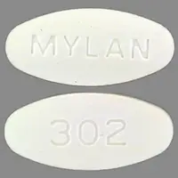 Acyclovir (systemic) (monograph) (Zovirax)-MYLAN 302-800 mg-White-Oval