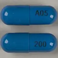 Acyclovir (Acyclovir (oral) [ a-sye-klo-veer ])-A05 200-200 mg-Blue-Capsule-shape