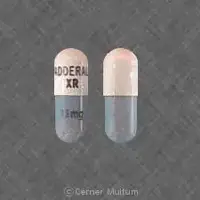 Adderall xr (Amphetamine and dextroamphetamine [ am-fet-a-meen-and-dex-troe-am-fet-a-meen ])-ADDERALL XR 15 mg-15 mg-Blue & White-Capsule-shape