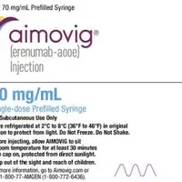 Aimovig sureclick autoinjector (Erenumab [ e-ren-ue-mab ])-medicine-70 mg/mL single-dose prefilled syringe