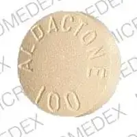 Aldactone (Spironolactone [ spir-on-oh-lak-tone ])-ALDACTONE 100 SEARLE 1031-100 mg-Peach-Round