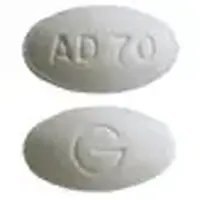 Alendronate (Alendronate [ a-len-dro-nate ])-G AD 70-70 mg-White-Oval