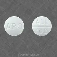 Allopurinol (Allopurinol (oral/injection) [ al-oh-pure-i-nol ])-APO ALL 100-100 mg-White-Round