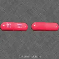 Amantadine (Amantadine)-INV 211 INV 211-100 mg-Red-Capsule-shape