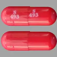 Amantadine (Amantadine)-S 493 S 493-100 mg-Red-Capsule-shape