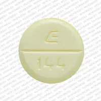 Amiodarone (Amiodarone tablets (oral) [ a-mi-oh-da-rone ])-E 144-200 mg-Yellow-Round