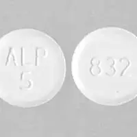 Amlodipine (Amlodipine [ am-loe-di-peen ])-ALP 5 832-5 mg-White-Round