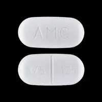 Amoxicillin and clavulanate potassium (Amoxicillin and clavulanate potassium [ am-ok-i-sil-in-klav-ue-lan-ate-poe-tas-ee-um ])-875 125 AMC-875 mg / 125 mg-White-Oval