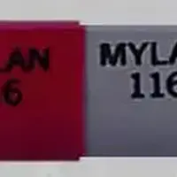 Ampicillin (Ampicillin (oral) [ am-pi-sil-in ])-MYLAN 116 MYLAN 116-500 mg-Red / Gray-Capsule-shape