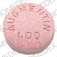 Augmentin (Amoxicillin and clavulanate potassium [ am-ok-i-sil-in-klav-ue-lan-ate-poe-tas-ee-um ])-AUGMENTIN 400-400 mg / 57 mg-Pink-Round