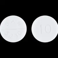 First baclofen (Baclofen (oral) [ bak-loe-fen ])-10 DAN 5730-10 mg-White-Round
