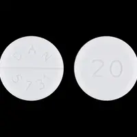First baclofen (Baclofen (oral) [ bak-loe-fen ])-20 DAN 5731-20 mg-White-Round
