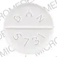 Baclofen (Baclofen (oral) [ bak-loe-fen ])-20 DAN 5731-20 mg-White-Round