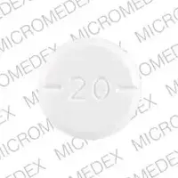 Baclofen (Baclofen (oral) [ bak-loe-fen ])-Z 4097 20-20 mg-White-Round