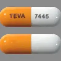 Budesonide inhalation (Budesonide inhalation [ byoo-des-oh-nide ])-TEVA 7445-3 mg-Peach & White-Capsule-shape