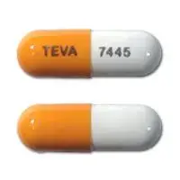 Budesonide (Budesonide (oral) [ bue-des-oh-nide ])-TEVA 7445-3 mg-Peach & White-Capsule-shape