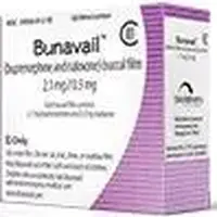 Bunavail (Buprenorphine and naloxone (oral/sublingual) [ bue-pre-nor-feen-and-nal-ox-one ])-BN2-buprenorphine 2.1 mg / naloxone 0.3 mg-Yellow-Rectangle