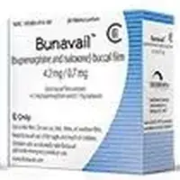 Bunavail (Buprenorphine and naloxone (oral/sublingual) [ bue-pre-nor-feen-and-nal-ox-one ])-BN4-buprenorphine 4.2 mg / naloxone 0.7 mg-Yellow-Rectangle