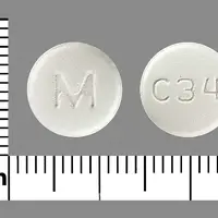 Carvedilol (Carvedilol [ kar-ve-dil-ole ])-M C34-25 mg-White-Round