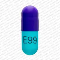 Cefdinir (Cefdinir [ sef-dih-neer ])-E99-300 mg-Purple / Blue-Capsule-shape