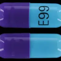 Cefdinir (Cefdinir [ sef-dih-neer ])-E99-300 mg-Purple / Blue-Capsule-shape