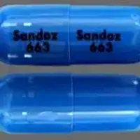 Cefdinir (Cefdinir [ sef-dih-neer ])-Sandoz 663 Sandoz 663-300 mg-Blue-Capsule-shape