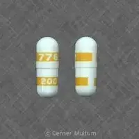 Celebrex (Celecoxib [ sel-e-kox-ib ])-7767 200-200 mg-White / Gold-Capsule-shape