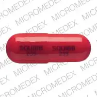 Cephalexin (Cephalexin [ sef-a-lex-in ])-SQUIBB 239-500 MG-Red-Capsule-shape