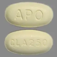 Clarithromycin (Clarithromycin [ kla-rith-roe-mye-sin ])-CLA250 APO-250 mg-Yellow-Oval