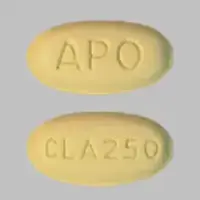 Clarithromycin (Clarithromycin [ kla-rith-roe-mye-sin ])-CLA250 APO-250 mg-Yellow-Oval