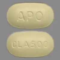 Clarithromycin (Clarithromycin [ kla-rith-roe-mye-sin ])-CLA500 APO-500 mg-Yellow-Oval