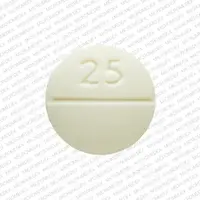 Clozapine (Clozapine [ kloe-za-peen ])-Logo 4359 25-25 mg-Yellow-Round